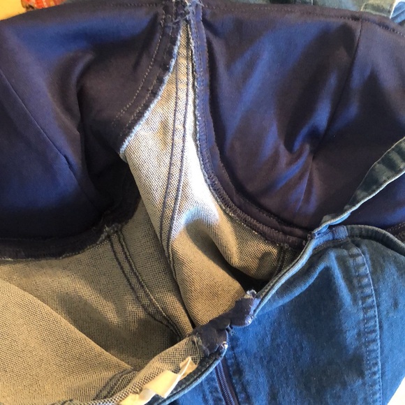 Women’s Y2k VTG spaghetti strap stretchy chambray denim dress - Picture 14 of 15